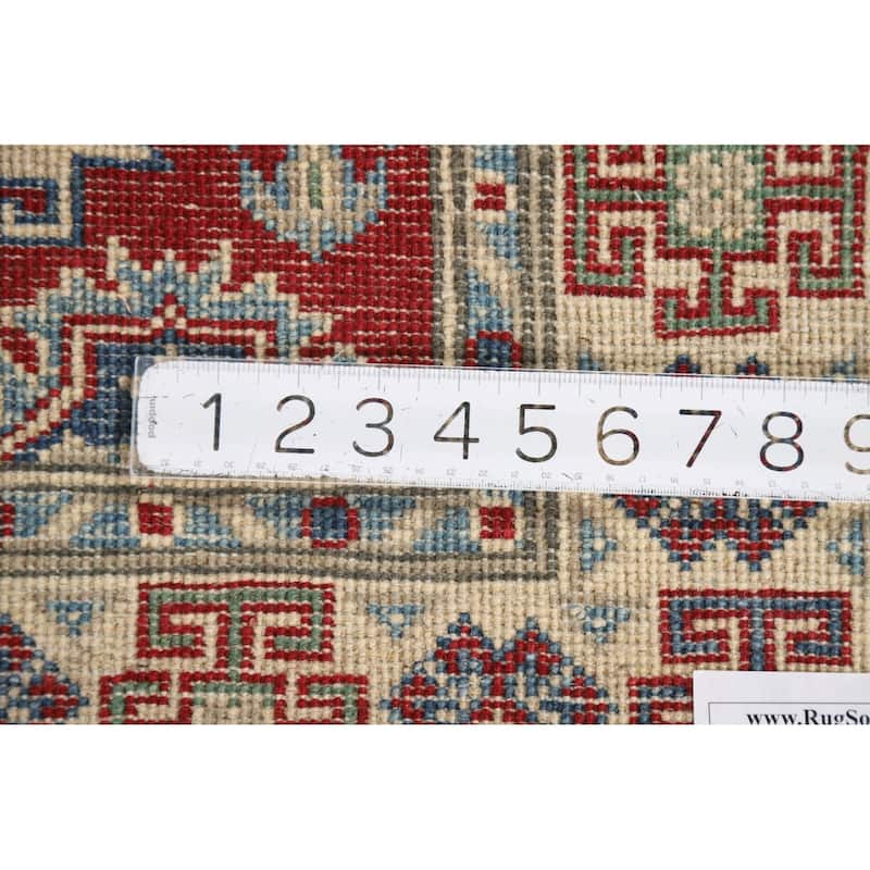 Red Kazak Foyer Rug Handmade Traditional Wool Carpet - 2'9"x 3'11"
