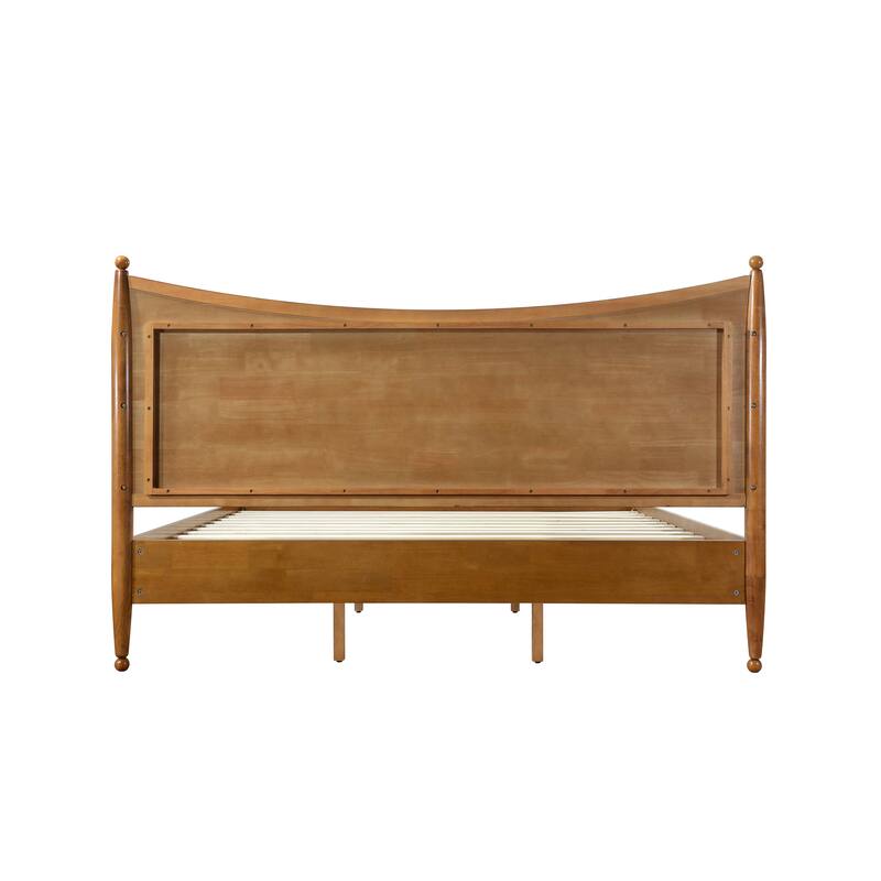Christopher Knight Home - Classic Transitional Wooden Platform Bed with Curved Headboard