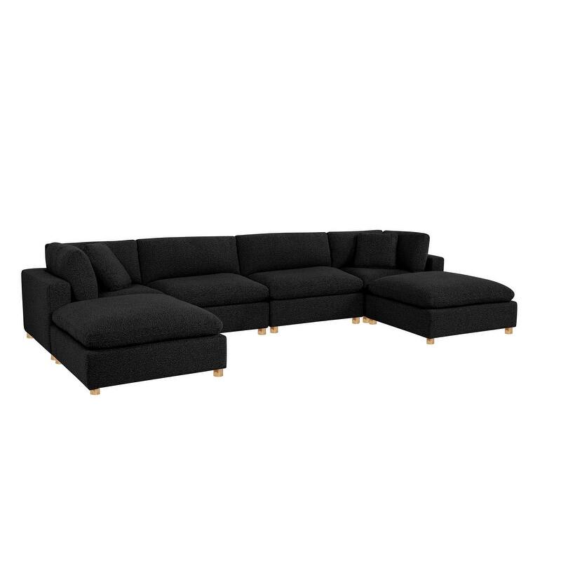 Best Quality Furniture 4-Piece Sectional Boucle Fabric