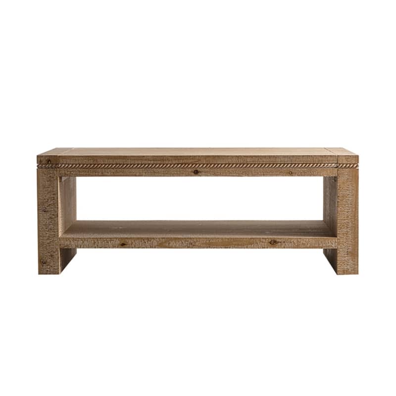 Living Room Large 2-Tier Rustic Coffee Table with Storage Shelf