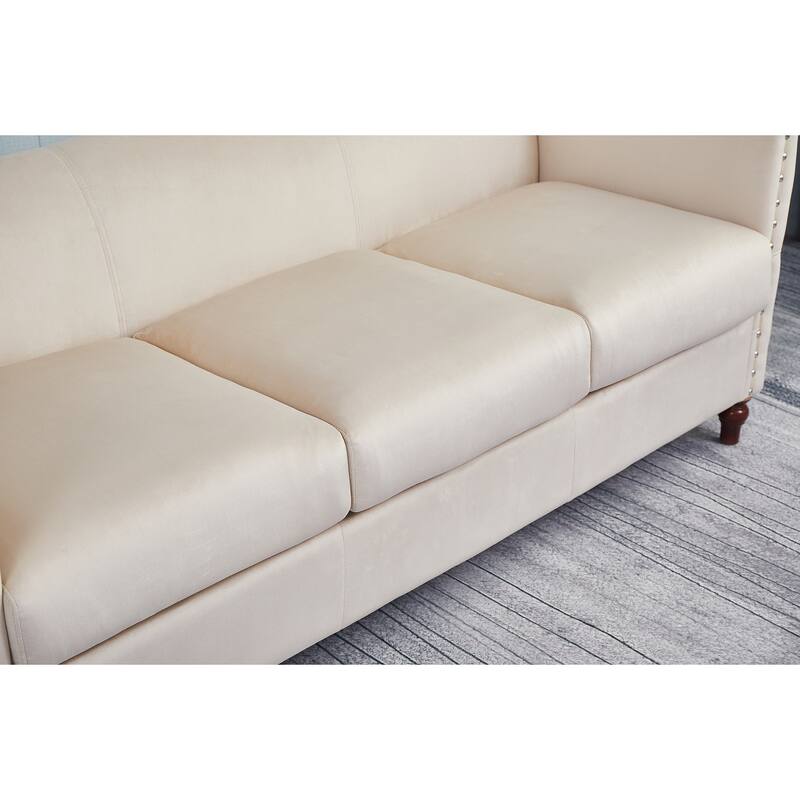 Avin Nail Head Livingroom Sofa - Beige