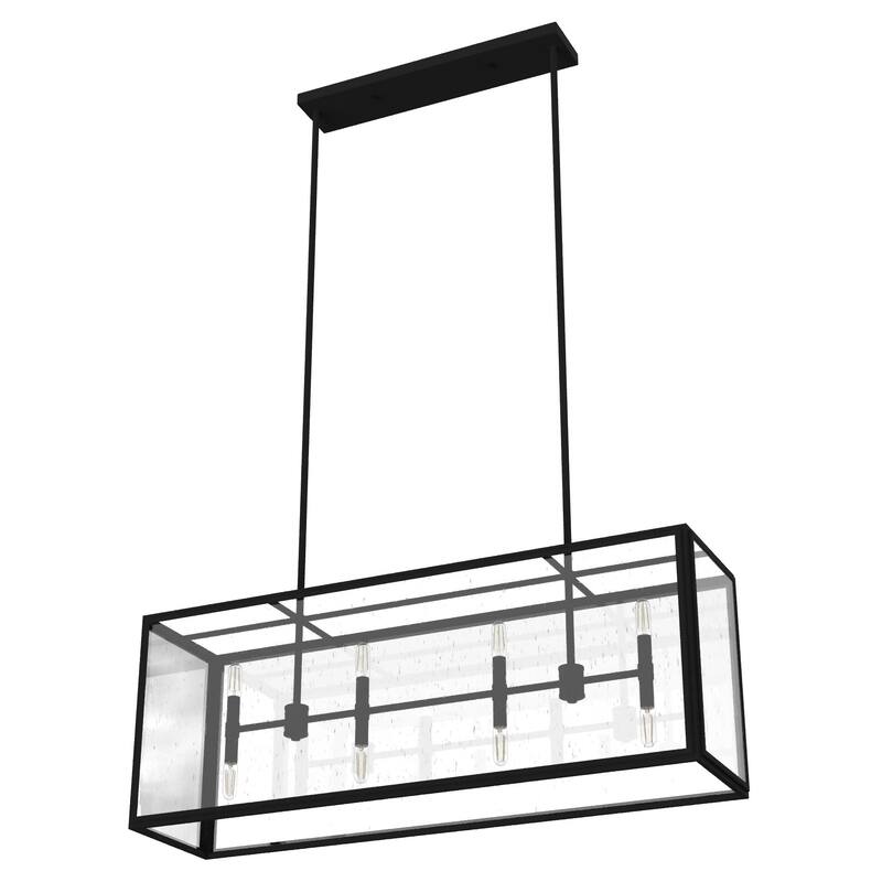 Hunter Felippe 8-Light Linear Chandelier, Kitchen Island, Dining Room, Cage, Contemporary