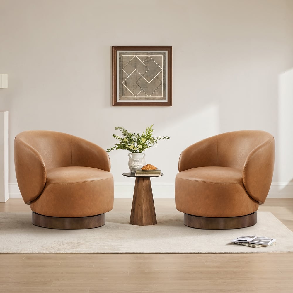 Spruce & Spring Ariel Upholstered Swivel Accent Chair Fabric