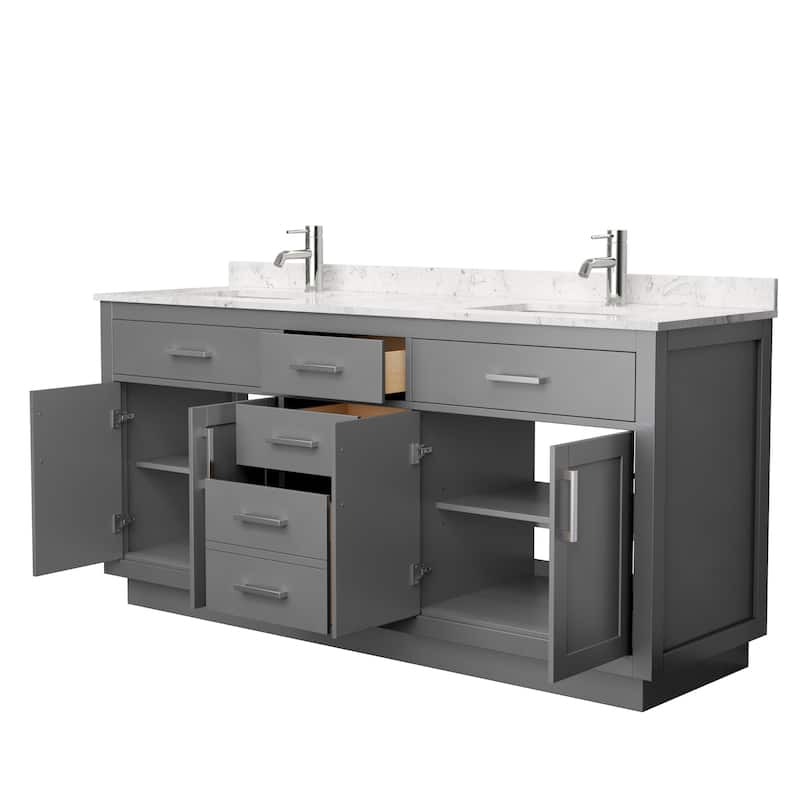 Beckett TK 72-inch Double Vanity, Cultured Marble Top
