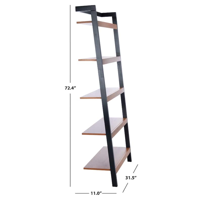 SAFAVIEH Babs 5-Tier Leaning Etagere Bookcase - 31.5" W x 11" L x 72.4" H - 31Wx11Dx72H
