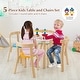 preview thumbnail 23 of 28, Gymax 5-Piece Kids Wooden Curved Back Activity Table & Chair Set w/Toy