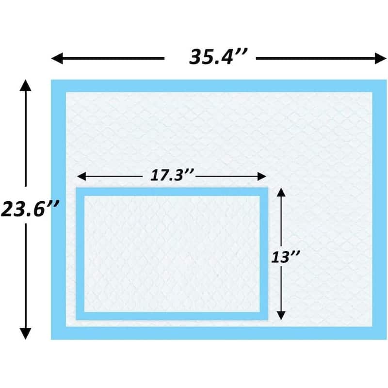 17.1 X 23.6 Super-Absorbent Waterproof Pet Pad 20-Count Large-Size - Blue - 17.1 X 23.6