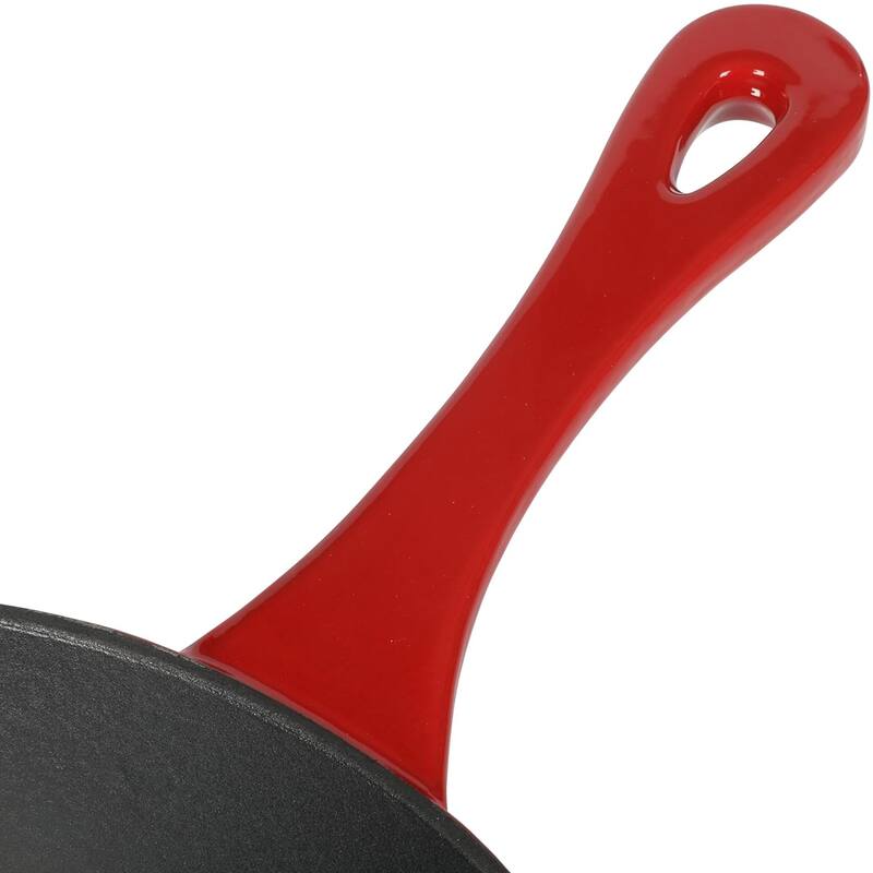 Crock-Pot Artisan 8 Inch Enameled Cast Iron Round Skillet in Gradient Red