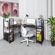 preview thumbnail 22 of 23, Utopia Alley Computer Desk with Shelves - 47-inch Black Metal Desk with 4-Tier Storage Bookshelves, Rustic Brown & Black