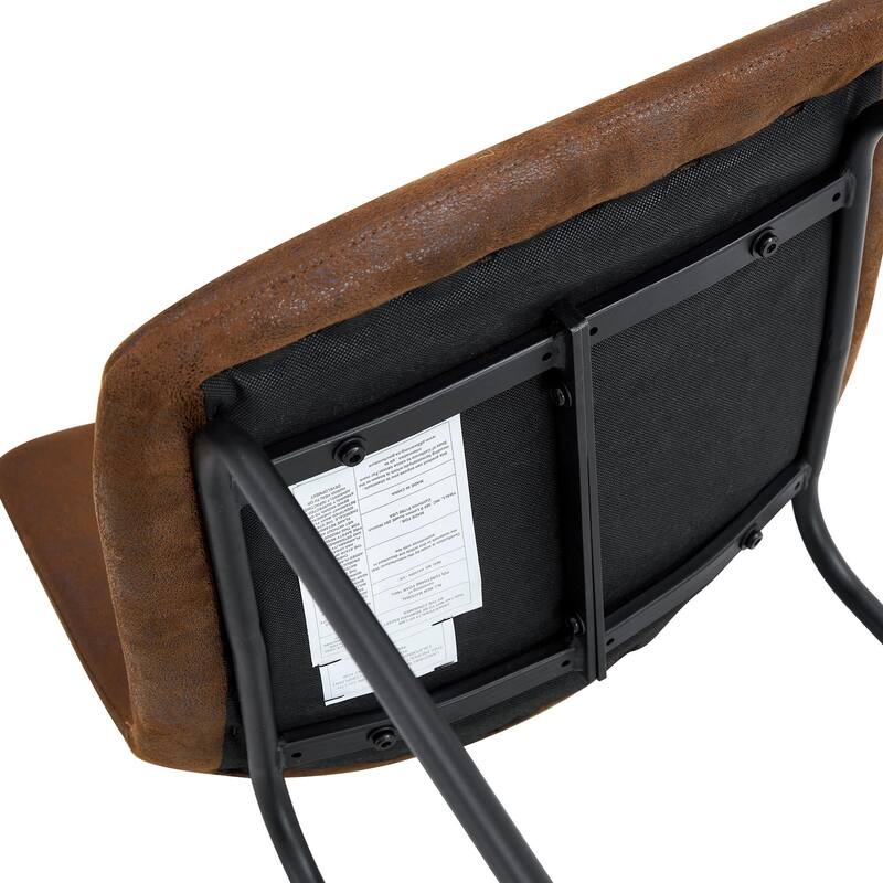 PU Leather Bar Stools Set of 2, Counter Height Bar Stools with Back and Footrest, Kitchens Island Chair with Metal Legs
