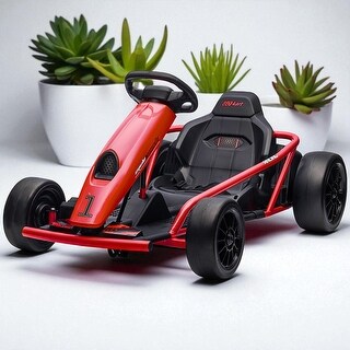 24V Electric Drifting Go Kart for Kids, 8.1 MPH Ride-On Racing Toy with Safety Belt, Music, Horn & Slow Start, Ages 8-12