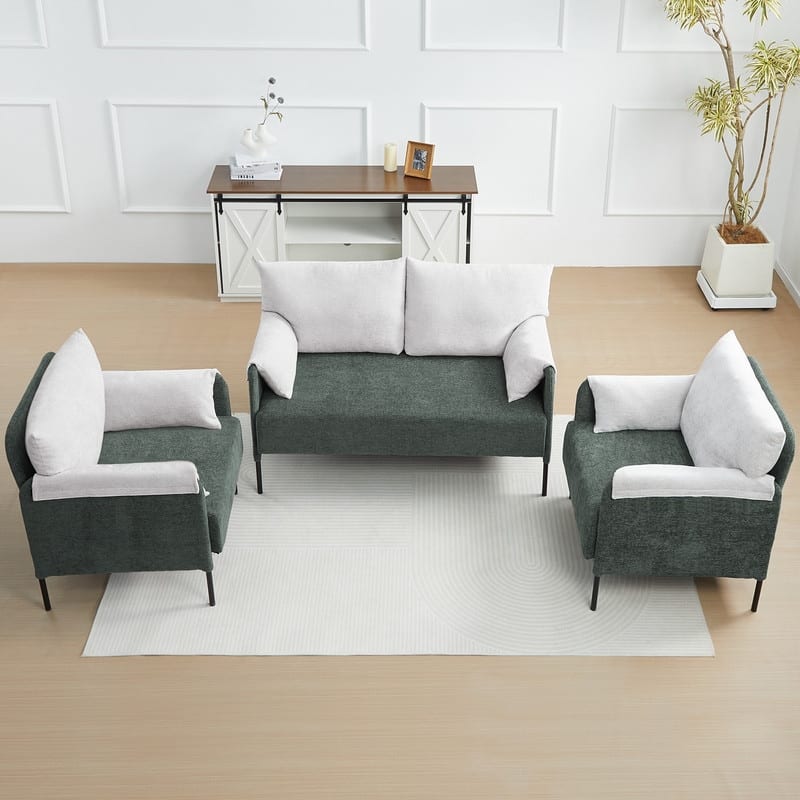 Two-Tone Upholstered Accent Chair with Wrapped Armrests