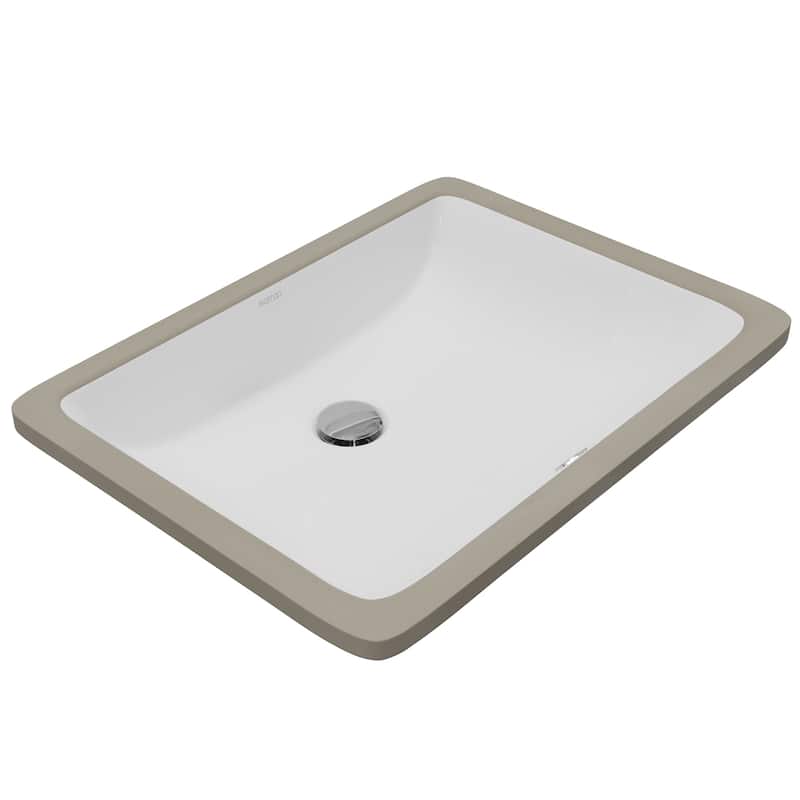 Karran Valera 20" Rectangular Undermount Vitreous China Bathroom Sink in White