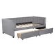 preview thumbnail 7 of 31, Twin Size Upholstered Daybed with Stripe Headboard and 2 Storage Drawers, Velvet Daybed Sofa Bed for Teens Bedroom