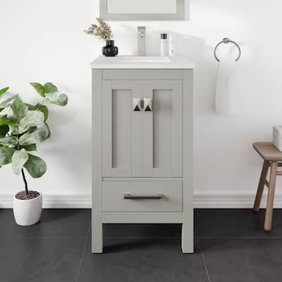 London 20" Gray Bath Vanity with Carrara Quartz Top & Undermount Sink