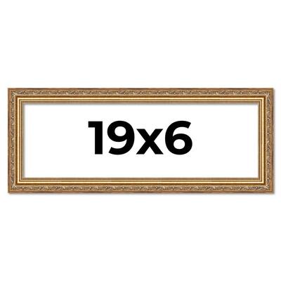 19x6 Frame Red Solid Wood Picture Frame Width 1.75 Inches | Interior Frame Depth 1 13/16 Inches