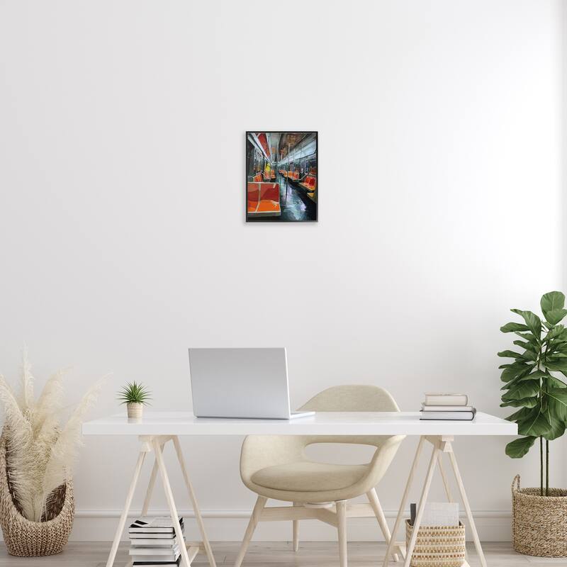 Stupell Bird Character in Subway Train Framed Giclee Art Design By Keith Thomson