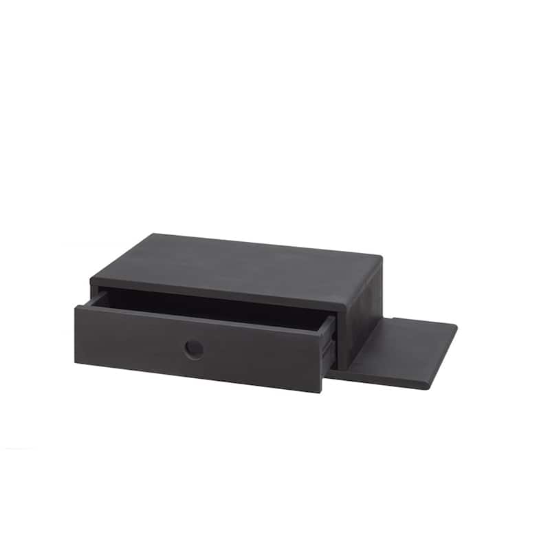 Floating Beech Wood Nightstand with Right Shelf
