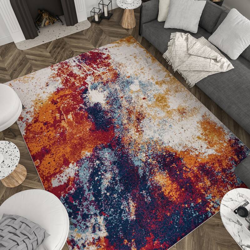 Gematria Industrial Abstract Indoor Area Rug