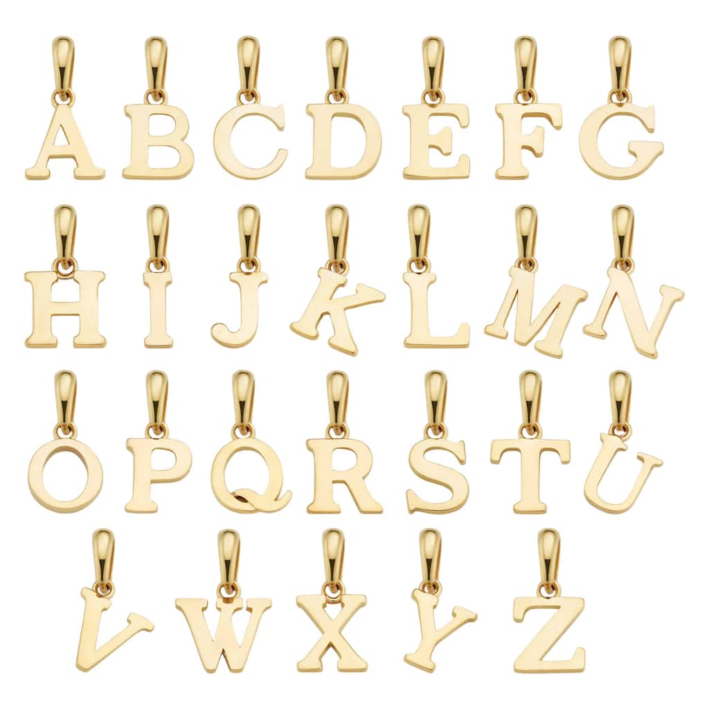Fremada 14k Yellow Gold Initial Letter Charm Pendant