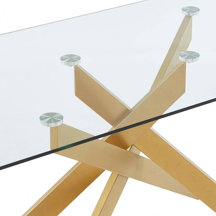 2pcs Glass Top End Table Coffee Table Set