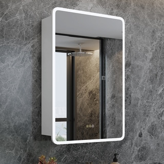 Artemis Aluminum Recessed/Surface Mount Bathroom Medicine Cabinet with Mirror and Lights, Dimmable, Anti-Fog, Adjustable Shelf