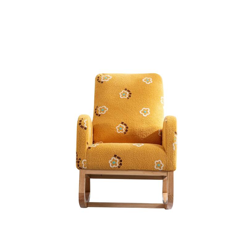 Mid Century Accent Rocker Armchair With Side Pocket