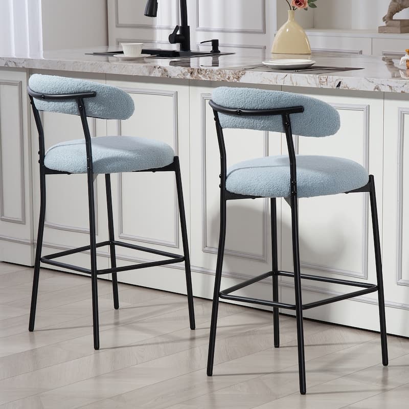 Upholstered Counter Height Bar Stools Side Chairs Set of 2