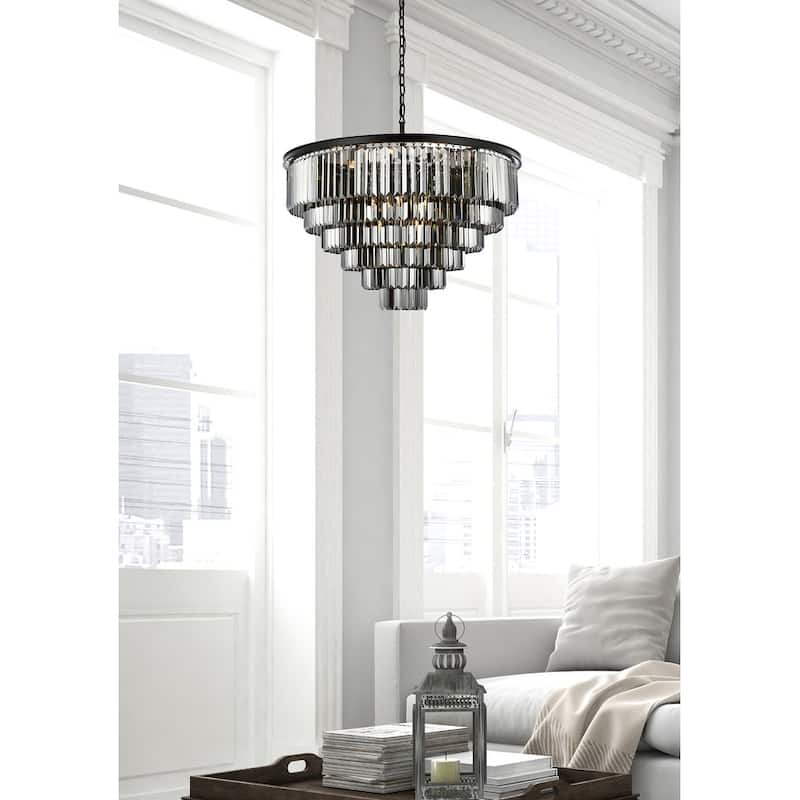Royce Edge 33-Light Matte Black Chandelier