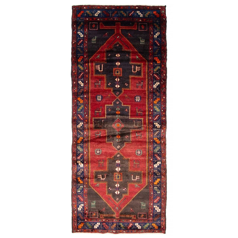 ECARPETGALLERY Hand-knotted Anadol Red Wool Rug - 3'7 x 9'0 - Red - 3'7 x 9'0