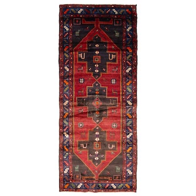 ECARPETGALLERY Hand-knotted Anadol Red Wool Rug - 3'7 x 9'0