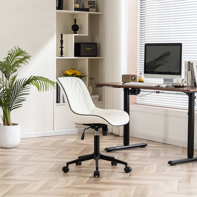 Armless Home Office Desk Chairs with Wheels Rolling Task Chair