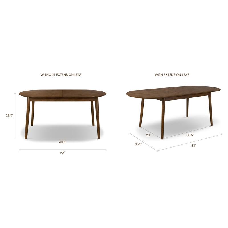 Poly & Bark Svalbard Extension Dining Table (63"-82.5")