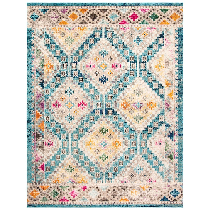 SAFAVIEH, Madison Hortensia Boho Diamond Distressed Rug