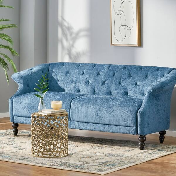 Classic Navy Blue 3-Seater Fabric Sofa, Spacious, Comfortable and
