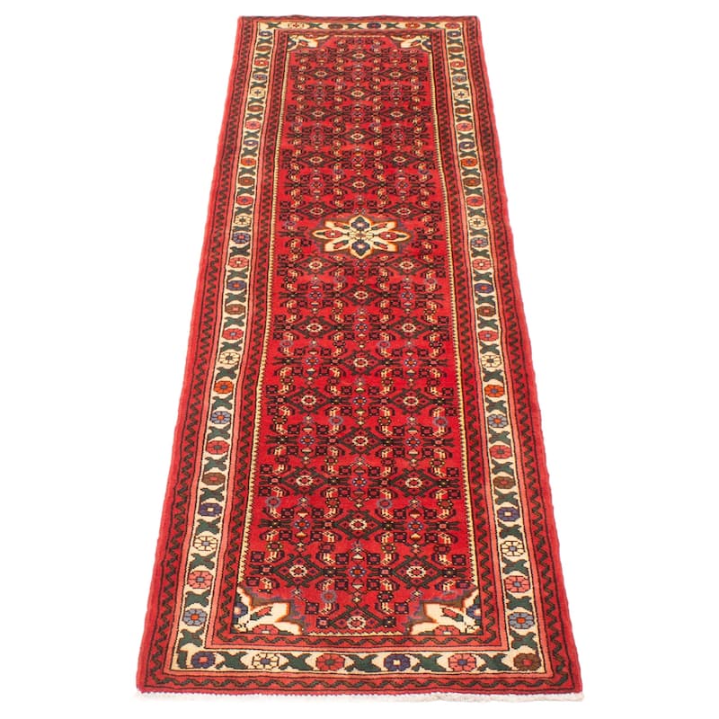 ECARPETGALLERY Hand-knotted Andelz Red Wool Rug - 2' 9" x 9' 7"