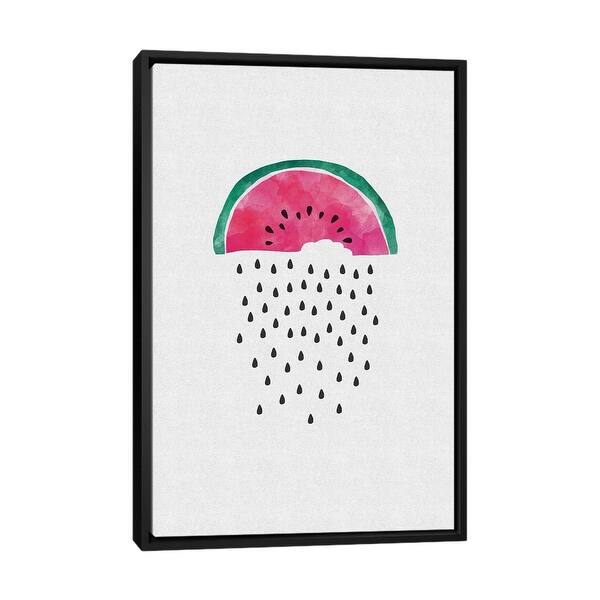 slide 2 of 12, iCanvas "Watermelon Rain" by Orara Studio Framed Black - 40x26
