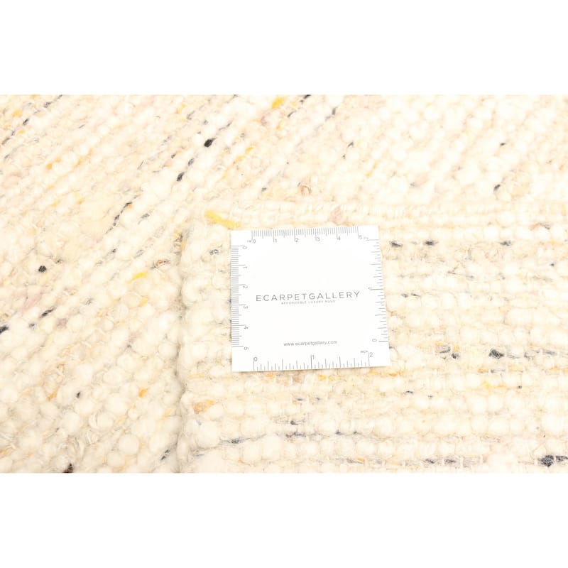 ECARPETGALLERY Braid weave Sienna Cream Wool Rug - 5'0 x 7'8