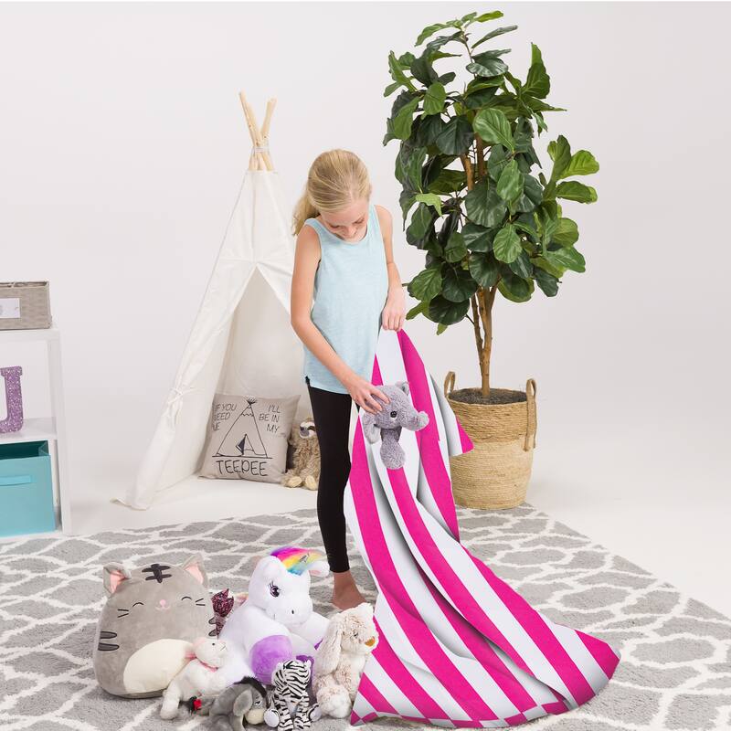 Stuffie Animal Storage Bean Bag Chair Cover, Room Organizer