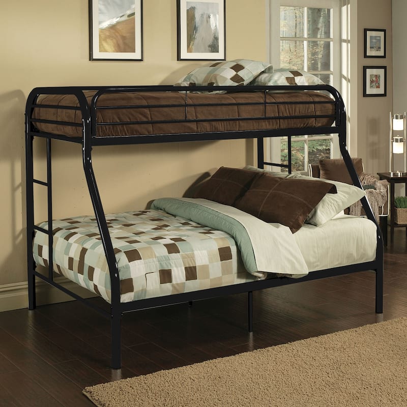 Keane Black Twin XL over Queen Bunk Bed with Ladder