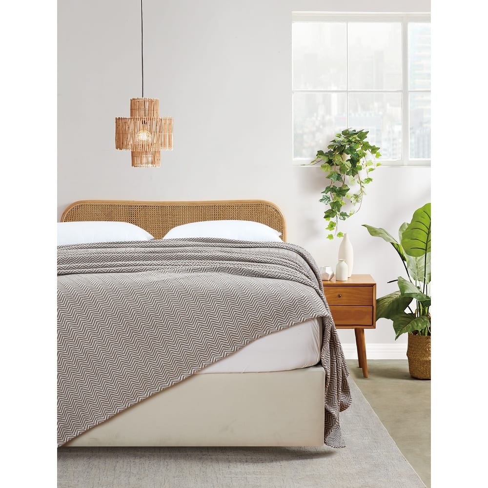 Melange Home Everyday Blanket Yarn Dyed Herringbone Cotton Blanket