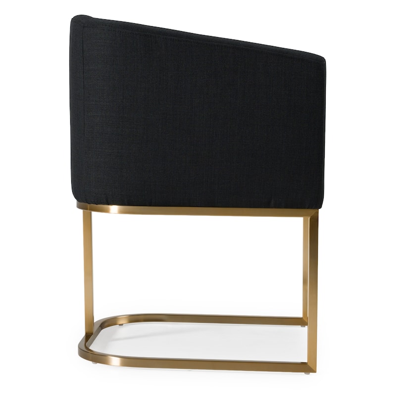 Modrest Yukon Modern Black & Antique Brass Dining Chair