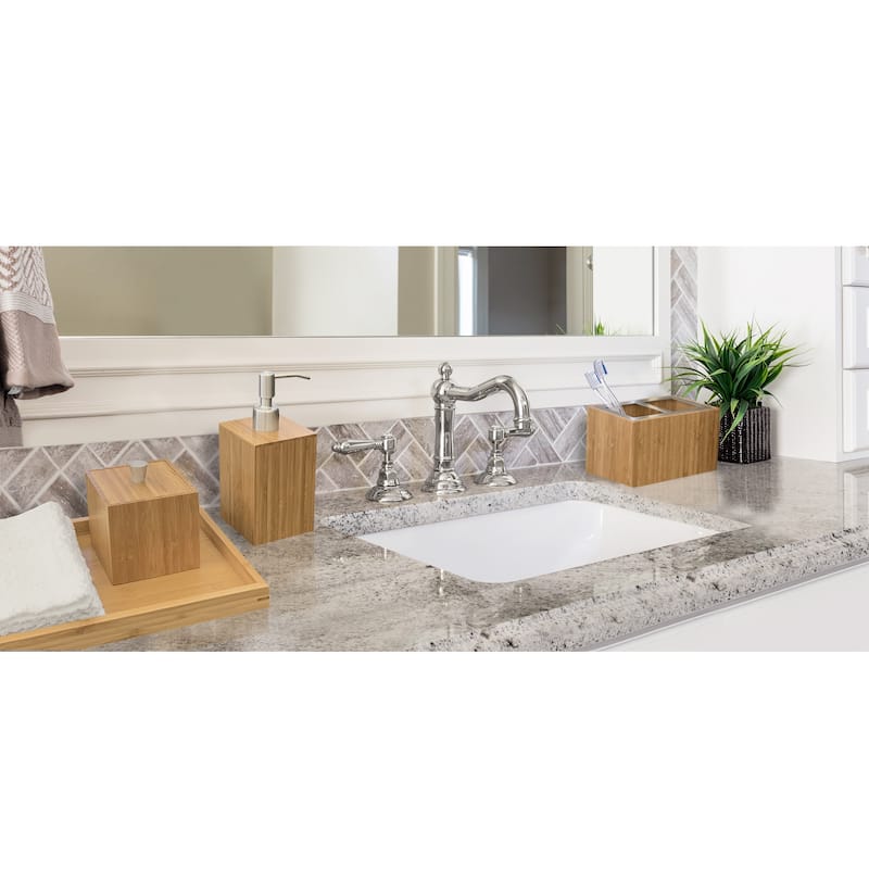 Seville Classics 5-Piece Bamboo Luxury Vanity Bathroom Accessory Set