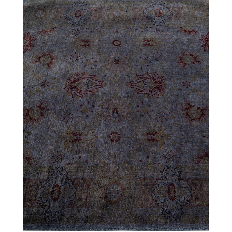Overton Hand Knotted Wool Vintage Inspired Modern Contemporary Overdyed Gray Area Rug - 3' 1" x 5' 1"