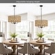 preview thumbnail 5 of 9, 4-Light Bohemian Hand Woven Drum Chandelier - Straw - 20 in. W