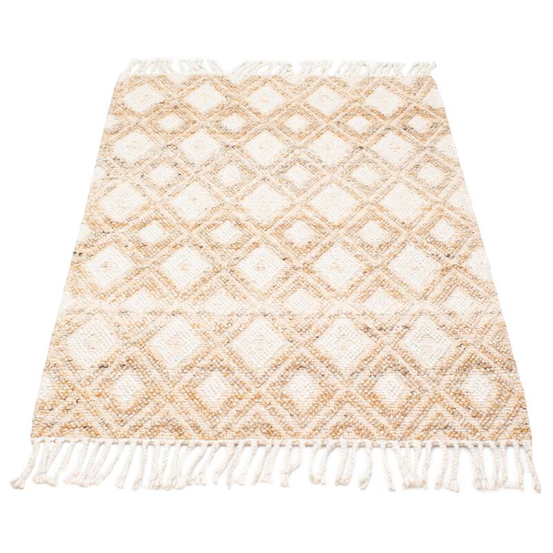 ECARPETGALLERY Braid weave Sienna Brown Wool Rug - 5'0 x 7'7
