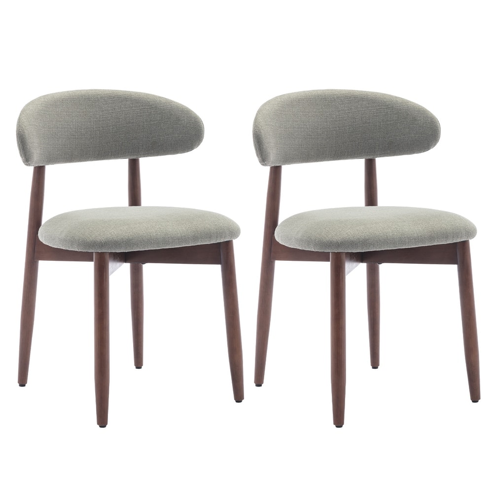 Modern Farmhouse Wooden Dining Chairs–Upholstered Fabric Side Chairs with Floor Protectors