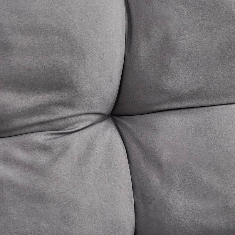 Rainha - Puffy Tufted College Headboard - Real Gray