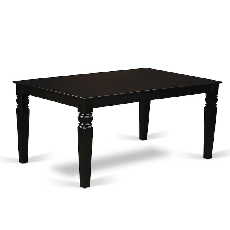 East West Furniture Dining Table Set Includes a Rectangle Wooden Table and Parson Chairs, Black (Pieces Options) - LGDA9-BLK-27
