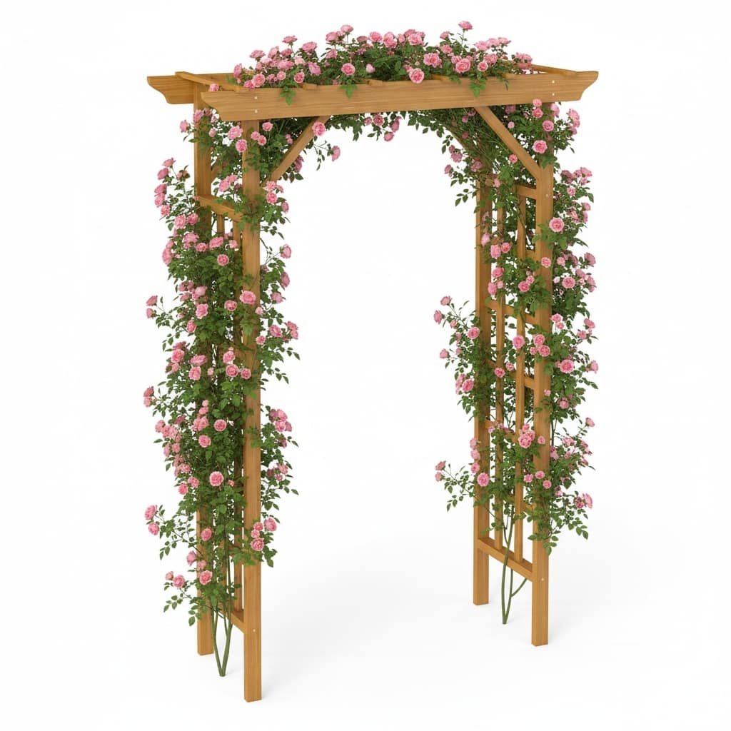 Anmytek Garden Arbor Trellis Outdoor Wedding Arch Plant Climbing Backyard Decor